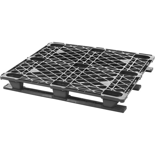 Stackable Plastic Pallet, 4-Way Entry, 48" L x 40" W x 5-3/5" H Rideout Tool & Machine Inc.