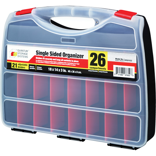 Plastic Compartment Box, 14" W x 18" D x 3" H, 26 Compartments Rideout Tool & Machine Inc.
