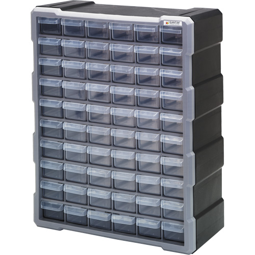 Drawer Cabinet, Plastic, 60 Drawers, 15" x 6-1/4" x 18-3/4", Black Rideout Tool & Machine Inc.