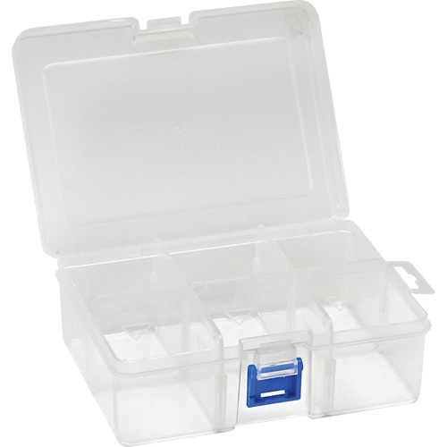 Plastic Compartment Box, 4.75" W x 6.75" D x 2.25" H, 6 Compartments Rideout Tool & Machine Inc.