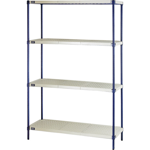 &eacute;tag&egrave;re en fils m&eacute;talliques avec tablettes en plastique, Cadre en fils m&eacute;talliques avec tablettes en plastique, Sans boulons, Capacit&eacute; 600 lb, 48" la x 72" h x 24" p Rideout Tool & Machine Inc.