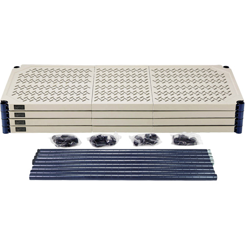 &eacute;tag&egrave;re en fils m&eacute;talliques avec tablettes en plastique, Cadre en fils m&eacute;talliques avec tablettes en plastique, Sans boulons, Capacit&eacute; 600 lb, 48" la x 72" h x 24" p Rideout Tool & Machine Inc.