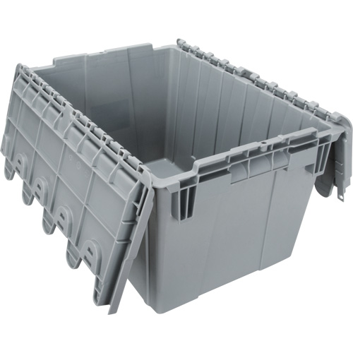 Contenant de distribution en plastique avec dessus basculant, 21,65" x 15,5" x 12,5", Gris Rideout Tool & Machine Inc.