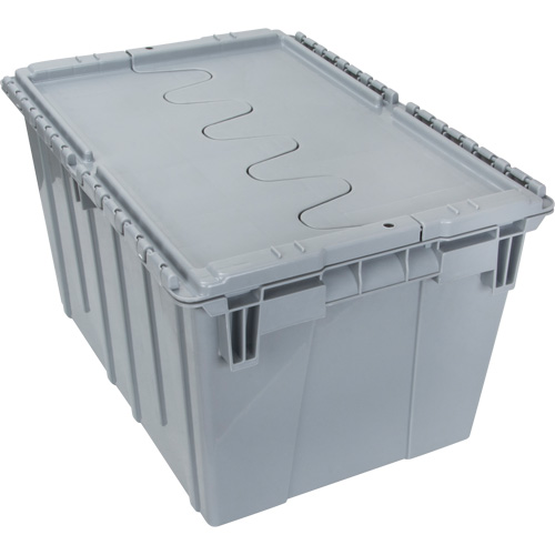 Contenant de distribution en plastique avec dessus basculant, 21,65" x 15,5" x 12,5", Gris Rideout Tool & Machine Inc.