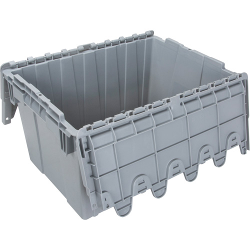 Contenant de distribution en plastique avec dessus basculant, 21,65" x 15,5" x 12,5", Gris Rideout Tool & Machine Inc.