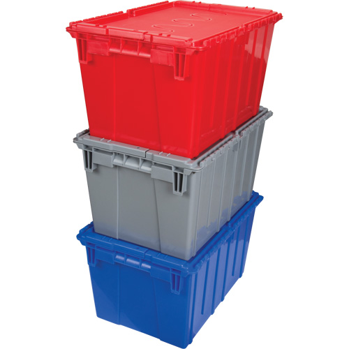 Contenant de distribution en plastique avec dessus basculant, 21,65" x 15,5" x 12,5", Gris Rideout Tool & Machine Inc.