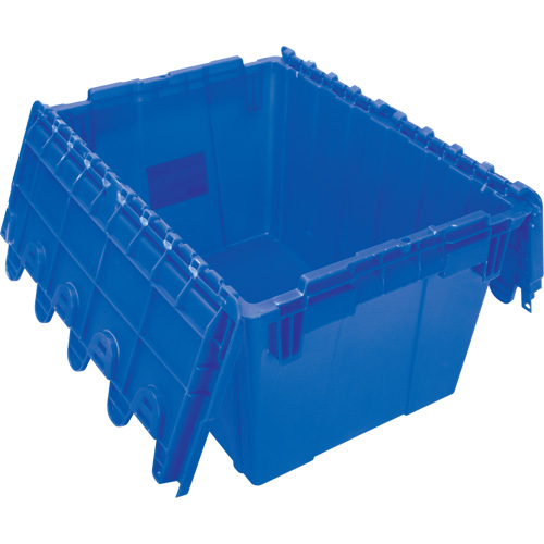 Contenant de distribution en plastique avec dessus basculant, 21,65" x 15,5" x 12,5", Bleu Rideout Tool & Machine Inc.