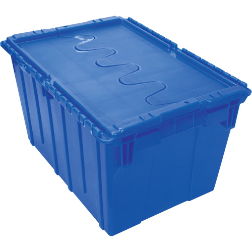 Contenant de distribution en plastique avec dessus basculant, 21,65" x 15,5" x 12,5", Bleu Rideout Tool & Machine Inc.
