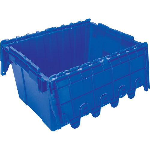 Contenant de distribution en plastique avec dessus basculant, 21,65" x 15,5" x 12,5", Bleu Rideout Tool & Machine Inc.