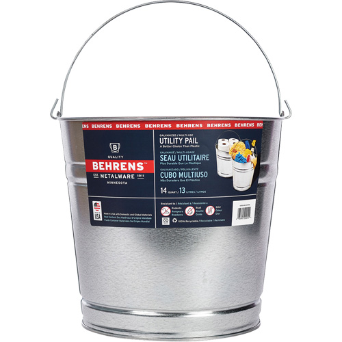 Seau, Acier galvanis&eacute;, 13 L Rideout Tool & Machine Inc.