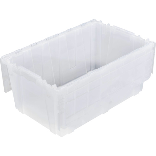 FP243C FliPak Nestable Tote, 26.9" x 16.9" x 12.1", Clear Rideout Tool & Machine Inc.