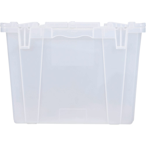 FP243C FliPak Nestable Tote, 26.9" x 16.9" x 12.1", Clear Rideout Tool & Machine Inc.