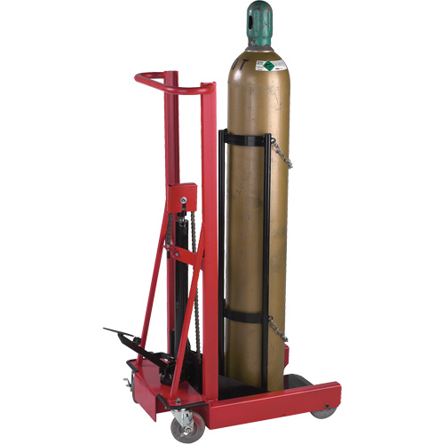 Hydraulic Cylinder Lift, Rubber Wheels, 12" W x 20" L Base, 300 lbs. Rideout Tool & Machine Inc.