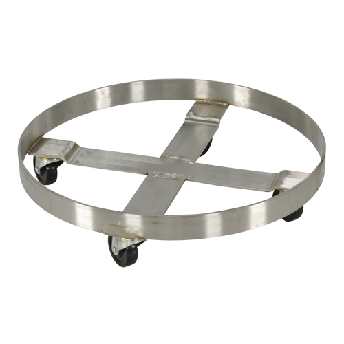 Drum Dollies, Stainless Steel, 800 lbs. Capacity, 23-1/4" Diameter, Rubber Casters Rideout Tool & Machine Inc.