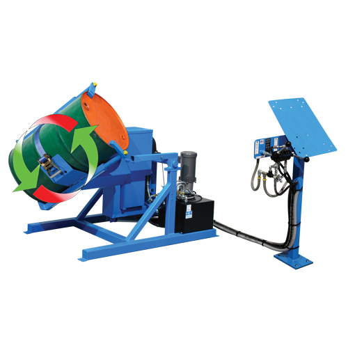 Drum Tumbler Tilt to Load, 55 US gal. (45 Imperial Gal.) Capacity, Variable Speed, 2 HP Rideout Tool & Machine Inc.