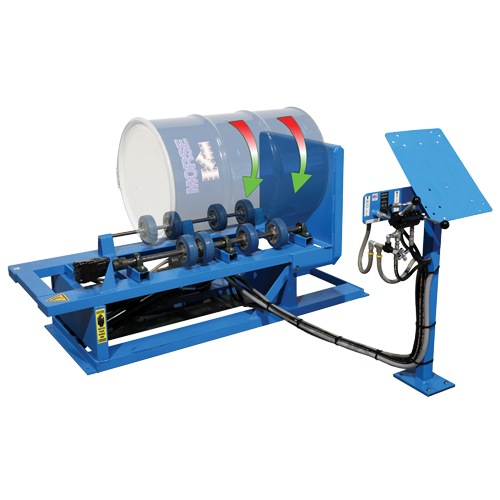 Hydra-Lift Drum Rotator / Roller, 55 US gal. (45 Imperial Gal.) Capacity, Variable Speed, 1 HP Rideout Tool & Machine Inc.