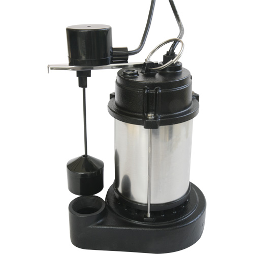 Stainless Steel Housing-Cast Iron Base Sump Pump, 1/3 HP, 3630 GPH Flow Rate Rideout Tool & Machine Inc.