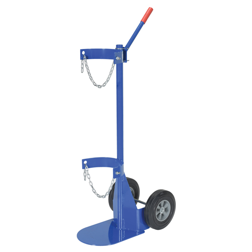 Gas Cylinder Cart, Rubber Wheels, 12" W x 15-1/2" L Base, 500 lbs. Rideout Tool & Machine Inc.