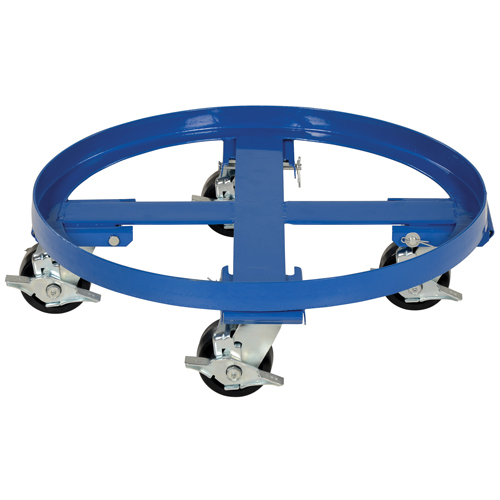 Socle roulant robuste pour baril, Acier, Capacit&eacute;e 2000 lb, Diam&egrave;tre 24-1/8", Roue en Ph&eacute;nolique Rideout Tool & Machine Inc.