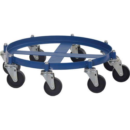 Octagon Drum Dolly, Steel, 2000 lbs. Capacity, 27-1/16" Diameter, Cast Iron Casters Rideout Tool & Machine Inc.