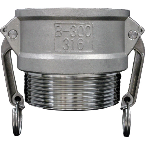 Cam & Groove Coupling, Stainless Steel, Type B, 1-1/4", Male NPT, 250 PSI Rideout Tool & Machine Inc.