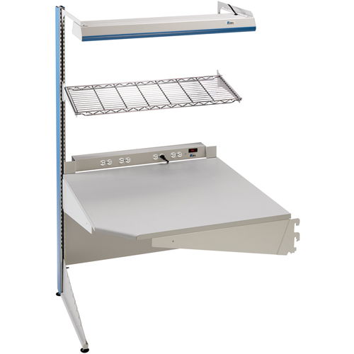 Postes de travail modulaires ergonomiques - Exemples de configurations - A-SC Ajouts de coin &agrave; un c&ocirc;t&eacute;, 36" la x 28" p x 84" h, Ajout de coin &agrave; un c&ocirc;t&eacute; Rideout Tool & Machine Inc.