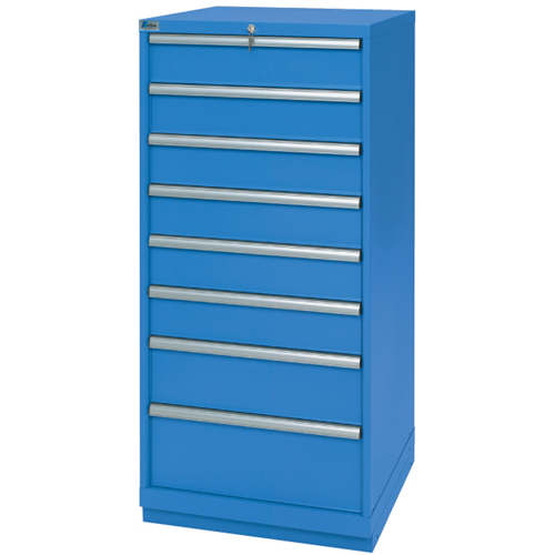 Armoires de rangement avec tiroirs, 8 tiroirs, 28-1/4" la x 28-1/2" p x 59-1/2" h, Bleu brillant Rideout Tool & Machine Inc.