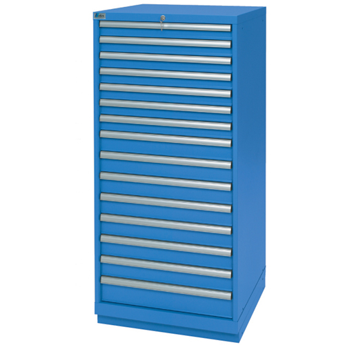 Armoires de rangement avec tiroirs, 15 tiroirs, 28-1/4" la x 28-1/2" p x 59-1/2" h, Bleu brillant Rideout Tool & Machine Inc.