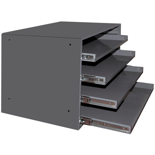 Casiers pour boîtes &agrave; compartiments, Acier, 4 compartiments, 20" la x 15-3/4" p, 15" h, Gris Rideout Tool & Machine Inc.