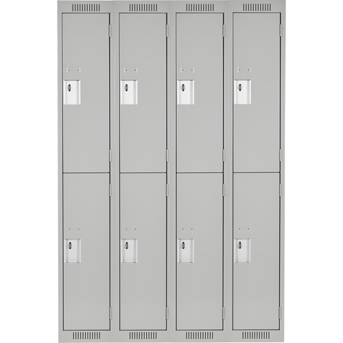 Clean Line Lockers, 2 -tier, Bank of 4, 48" x 18" x 72", Steel, Grey, Rivet (Assembled) Rideout Tool & Machine Inc.