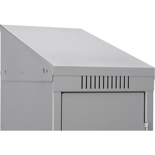 Clean Line Lockerette, 6 -tier, Bank of 4, 48" x 18" x 78", Steel, Beige, Rivet (Assembled) Rideout Tool & Machine Inc.