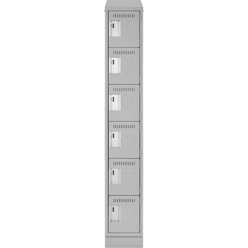Clean Line Lockerette, 6 -tier, 12" x 18" x 82", Steel, Grey, Rivet (Assembled) Rideout Tool & Machine Inc.