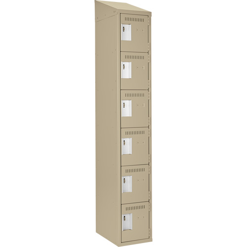 Petits casiers Clean Line, 6 niveaux, 12" x 18" x 78", Acier, Beige, Rivet (assembl&eacute;) Rideout Tool & Machine Inc.