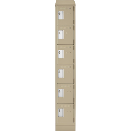 Clean Line Lockerette , 6 -tier, 12" x 18" x 82", Steel, Beige, Rivet (Assembled) Rideout Tool & Machine Inc.