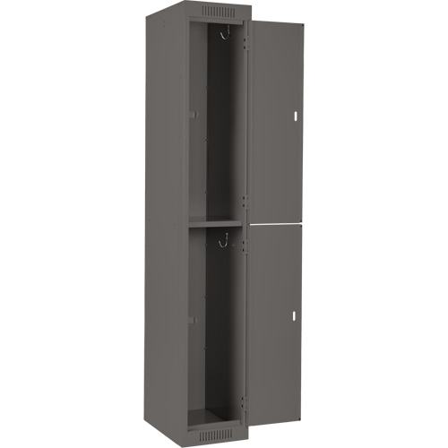 Clean Line Lockers, 2 -tier, Bank of 3, 36" x 18" x 72", Steel, Charcoal, Rivet (Assembled) Rideout Tool & Machine Inc.