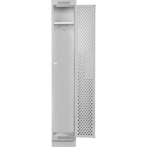 Clean Line Lockers, 12" x 15" x 76", Steel, Grey, Rivet (Assembled), Perforated Rideout Tool & Machine Inc.