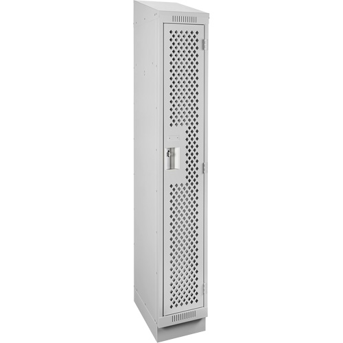 Clean Line Lockers, 12" x 12" x 82", Steel, Grey, Rivet (Assembled), Perforated Rideout Tool & Machine Inc.