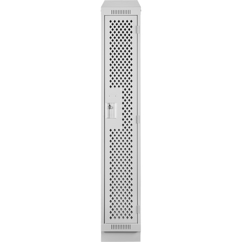 Clean Line Lockers, 12" x 12" x 82", Steel, Grey, Rivet (Assembled), Perforated Rideout Tool & Machine Inc.