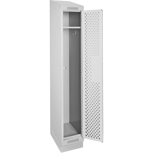 Clean Line Lockers, 12" x 12" x 82", Steel, Grey, Rivet (Assembled), Perforated Rideout Tool & Machine Inc.