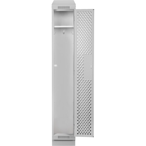 Clean Line Lockers, 12" x 12" x 82", Steel, Grey, Rivet (Assembled), Perforated Rideout Tool & Machine Inc.