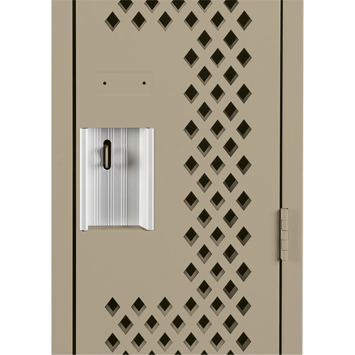 Clean Line Lockers, Bank of 3, 36" x 12" x 72", Steel, Beige, Rivet (Assembled), Perforated Rideout Tool & Machine Inc.