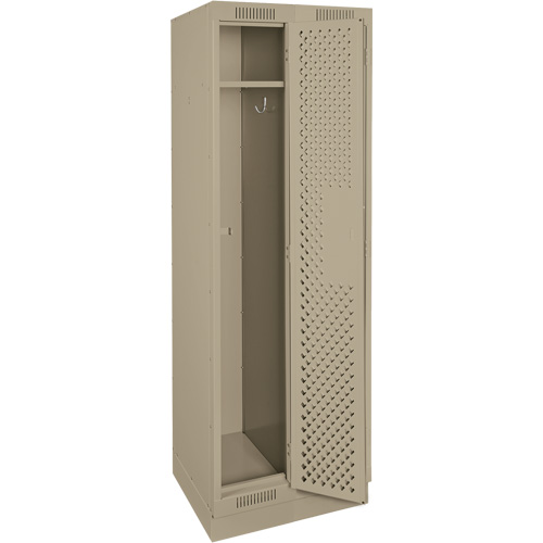 Clean Line Lockers, Bank of 2, 24" x 15" x 76", Steel, Beige, Rivet (Assembled), Perforated Rideout Tool & Machine Inc.