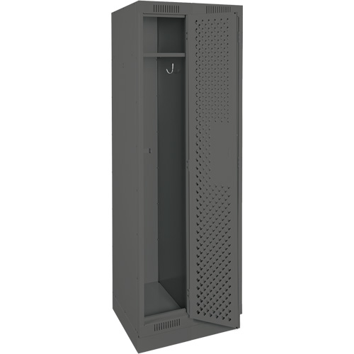 Clean Line Lockers, Bank of 2, 24" x 15" x 76", Steel, Charcoal, Rivet (Assembled), Perforated Rideout Tool & Machine Inc.