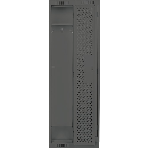 Clean Line Lockers, Bank of 2, 24" x 15" x 76", Steel, Charcoal, Rivet (Assembled), Perforated Rideout Tool & Machine Inc.
