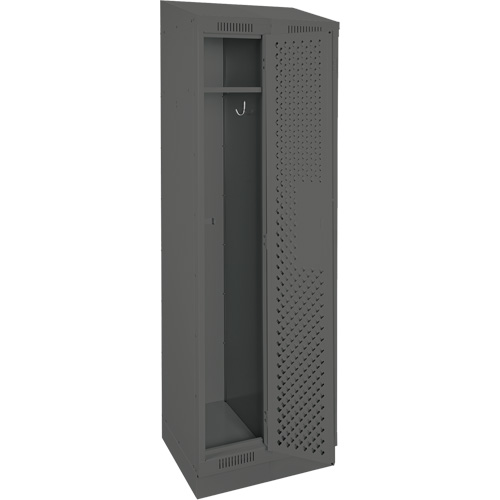 Clean Line Lockers, Bank of 2, 24" x 12" x 82", Steel, Charcoal, Rivet (Assembled), Perforated Rideout Tool & Machine Inc.