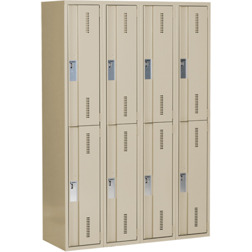 Concorde Heavy-Duty Lockers, 2 -tier, Bank of 4, 48" x 18" x 72", Steel, Beige, Welded (Assembled) Rideout Tool & Machine Inc.