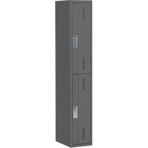 Concorde Heavy-Duty Lockers, 2 -tier, 12" x 18" x 72", Steel, Charcoal, Welded (Assembled) Rideout Tool & Machine Inc.