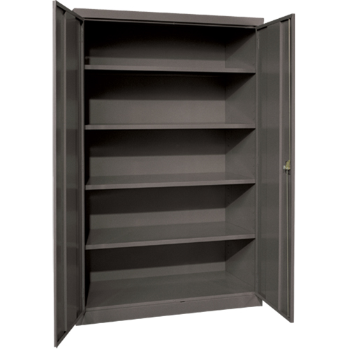 Armoires de rangement Hi-Boy profondes, Acier, 4 Tablettes, 72" h x 36" la x 24" P, Charbon Rideout Tool & Machine Inc.