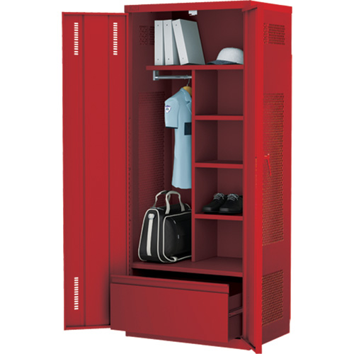 Deluxe Gear Locker, Steel, 36" W x 24" D x 72" H, Red Rideout Tool & Machine Inc.
