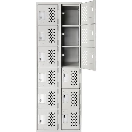 Clean Line Lockerettes, 6 -tier, Bank of 2, 18" x 72" x 12", Steel Rideout Tool & Machine Inc.
